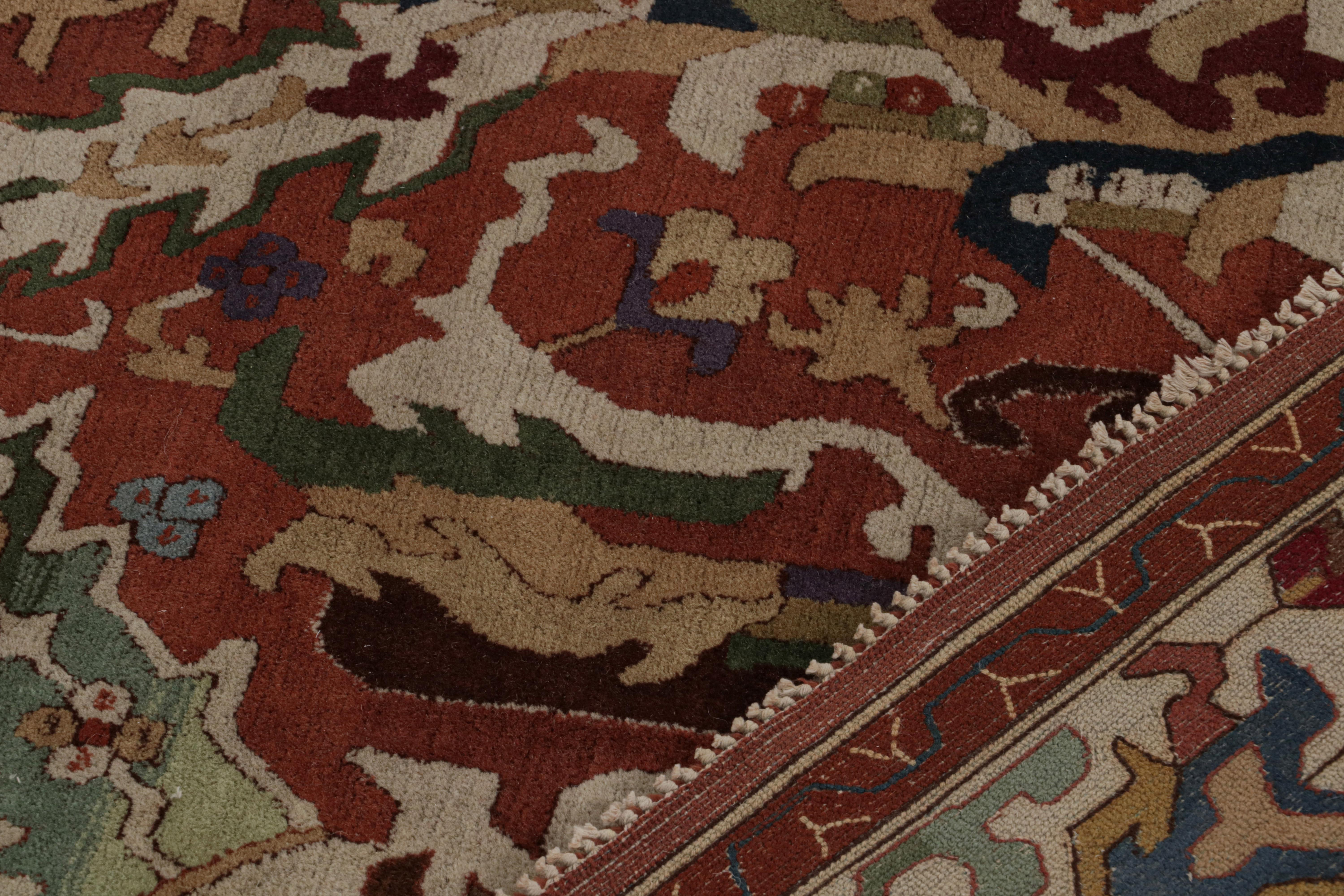 Early 20th Century Antique European Rug in Red, with Soumak Dragon Pattern For Sale
