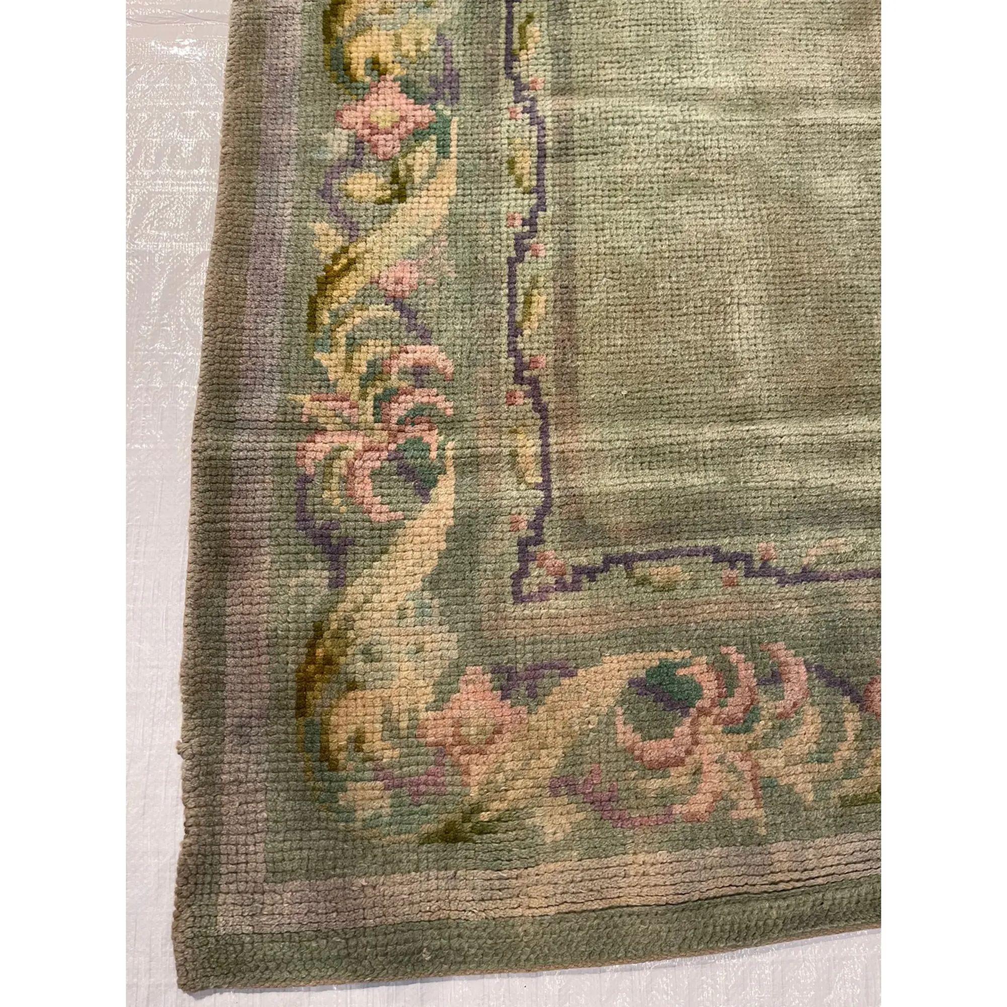 Early 20th Century Antique European Rug with Floral Design 10'9''x8'9'' For Sale