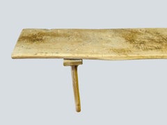 Antique European Rustic Butcher’s Bench – Handcrafted Bleached Wood Bench