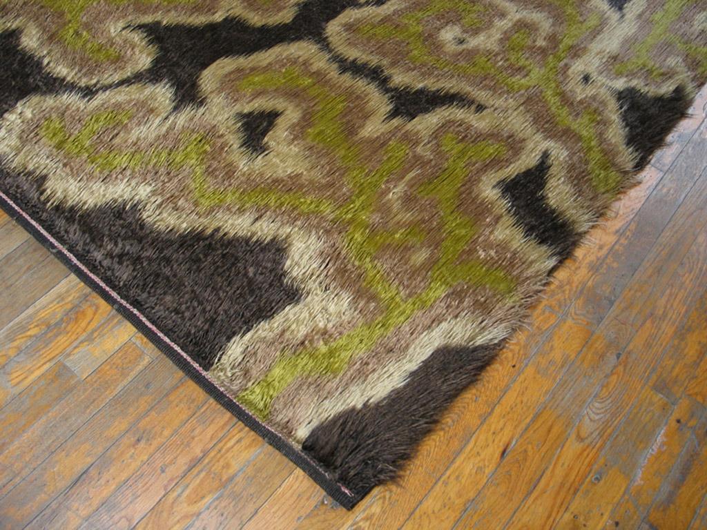 Mid-Century Modern Mid 20th Century Swedish Rya Carpet ( 5'10