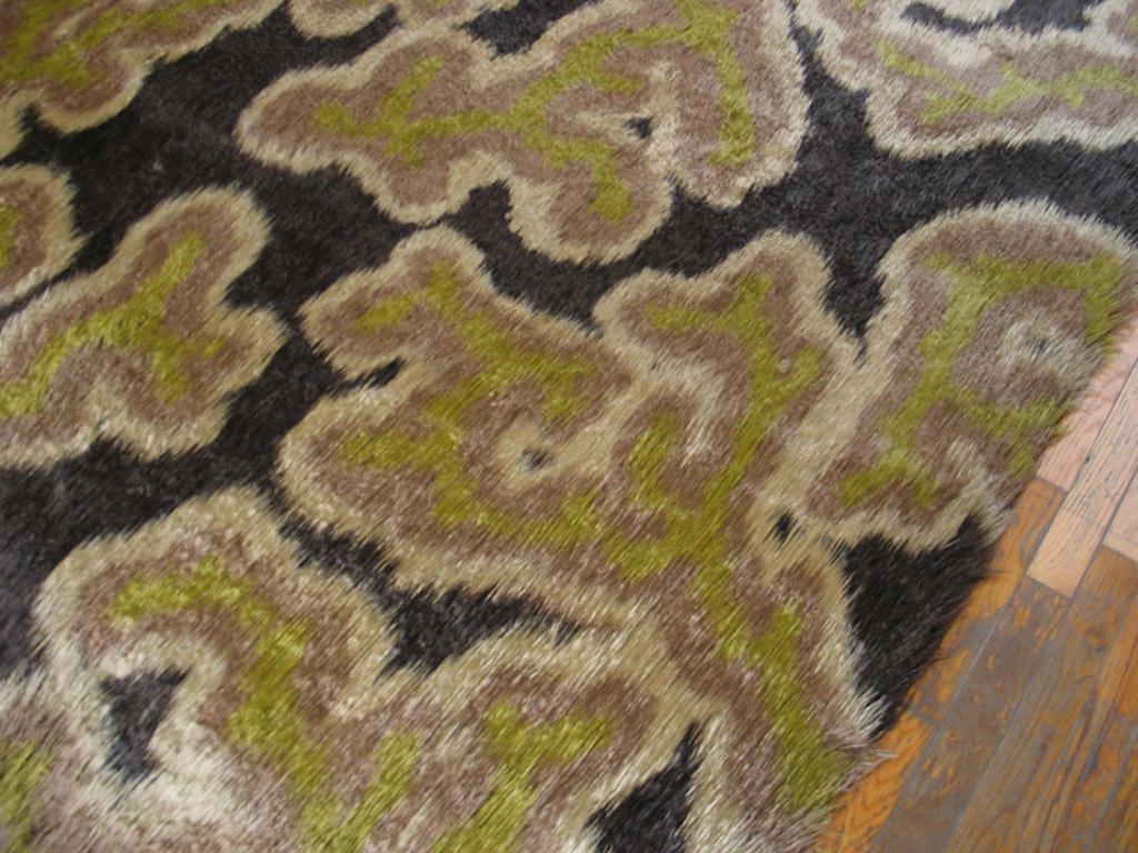 Mid-20th Century Mid 20th Century Swedish Rya Carpet ( 5'10