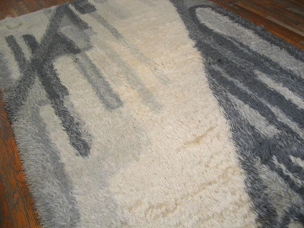 Mid-20th Century Mid 20th Century Swedish Rya Carpet ( 6' 2