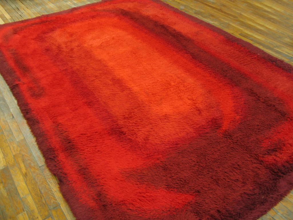 Mid-Century Modern Mid 20th Century Swedish Rya Carpet ( 8' x 11'6