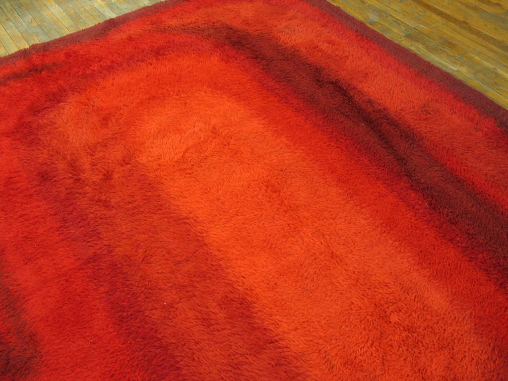 Hand-Knotted Mid 20th Century Swedish Rya Carpet ( 8' x 11'6