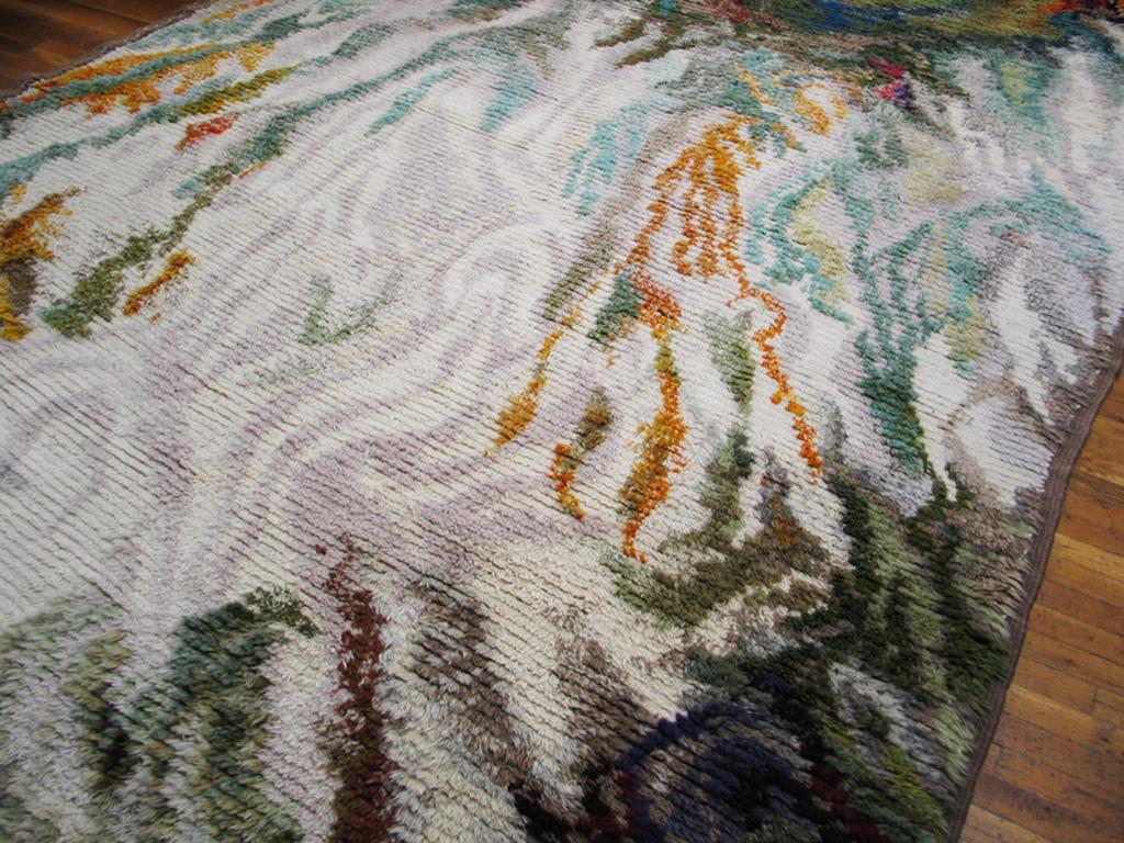 Mid 20th Century Swedish Rya Carpet ( 9'8