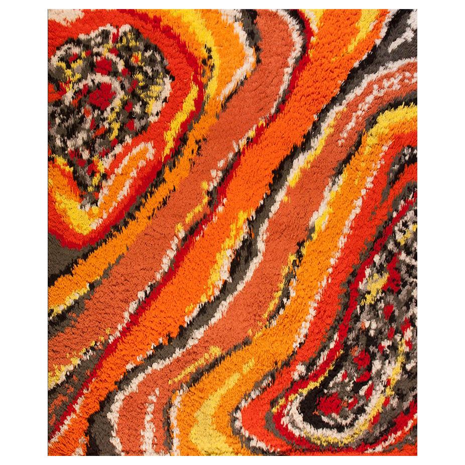 Mid 20th Century Swedish Rya Carpet ( 9' x 10'10" - 275 x 330 cm ) For Sale