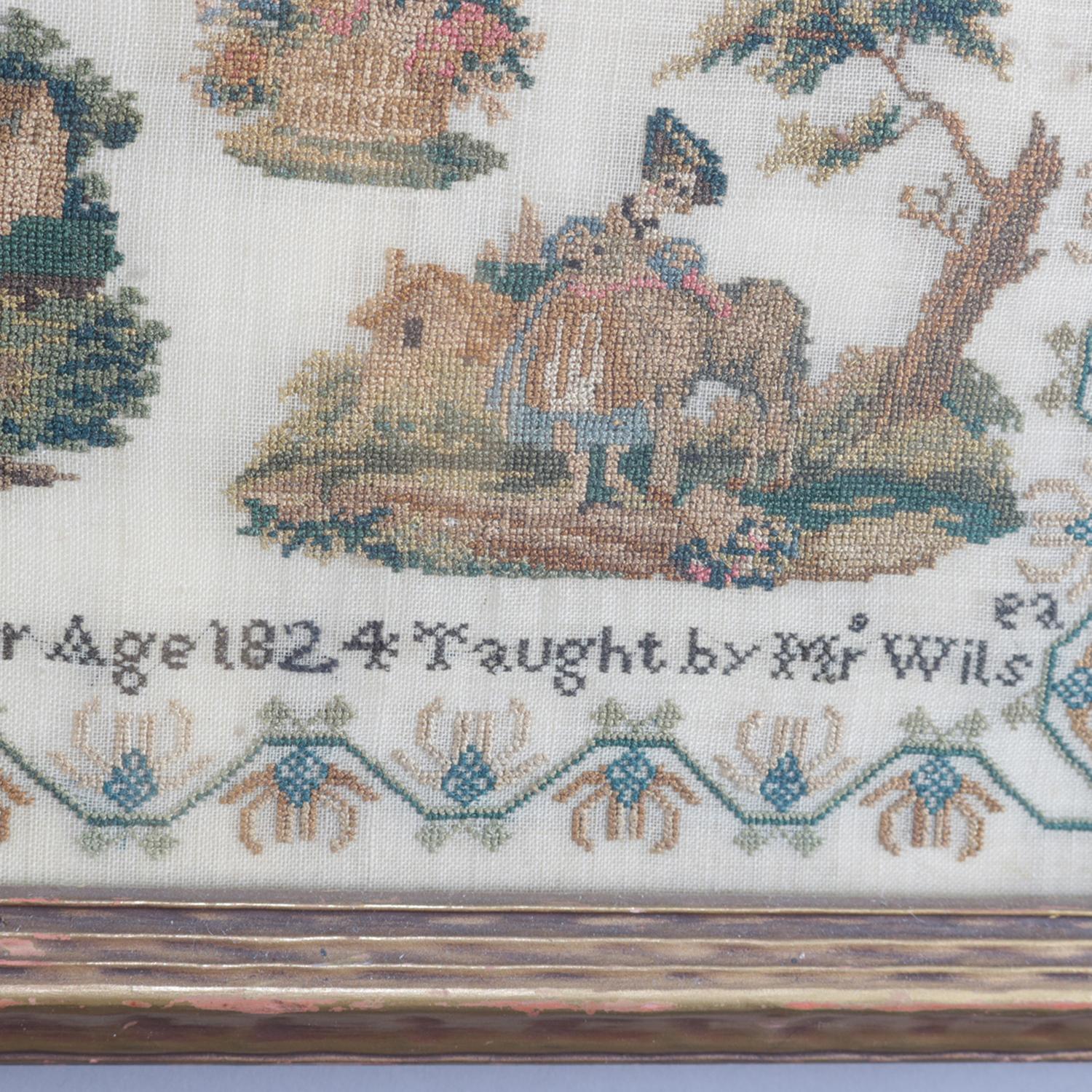 Fabric Antique European Sampler 