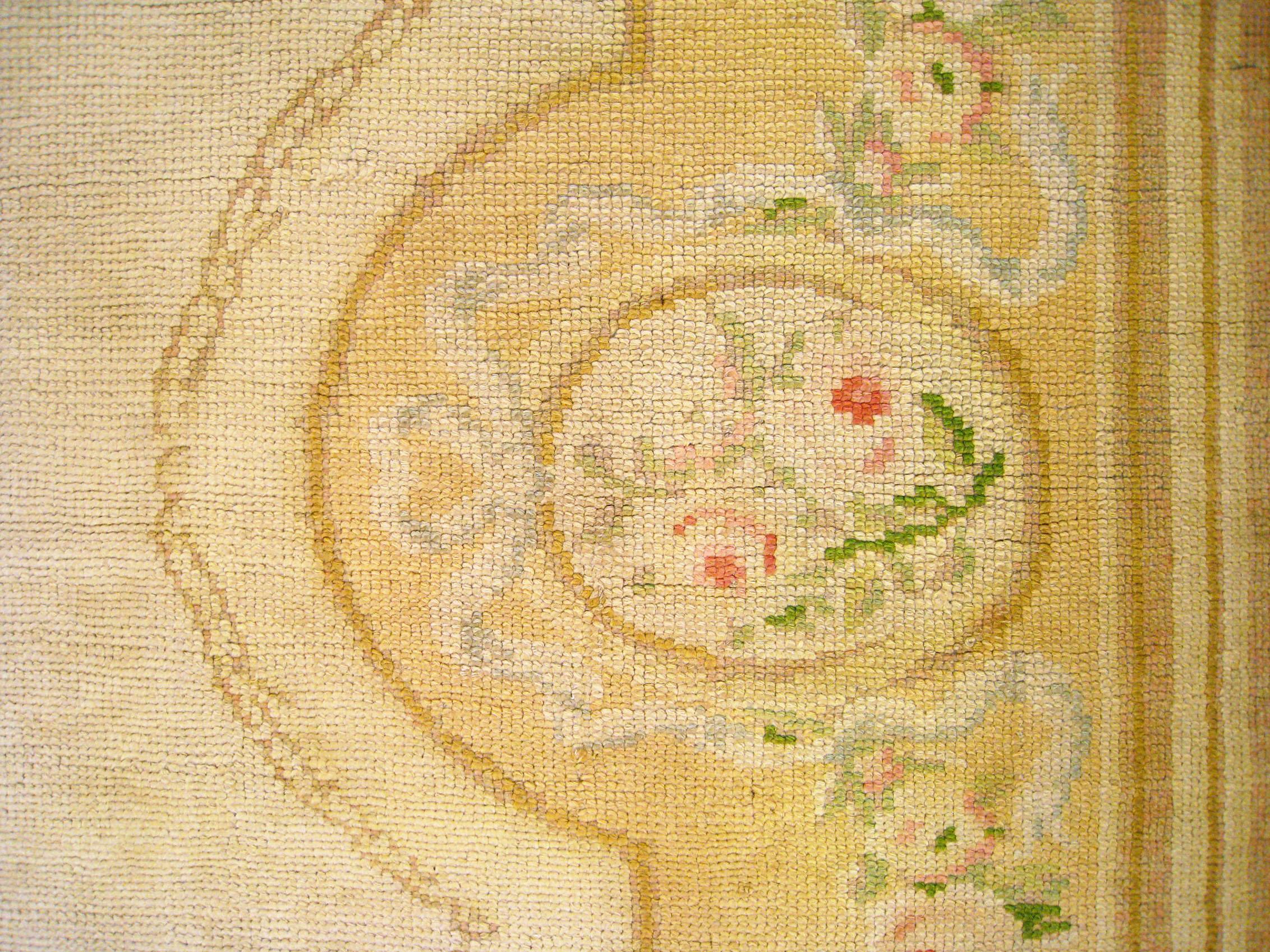 Wool Antique European Savonnerie Oriental Carpet For Sale