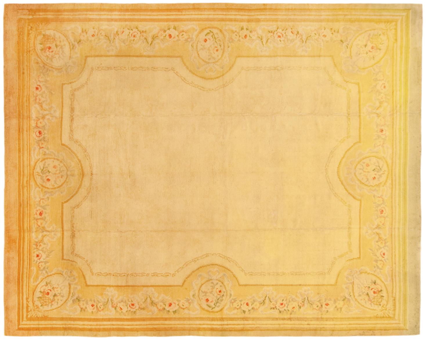 Antique European Savonnerie Oriental Carpet For Sale