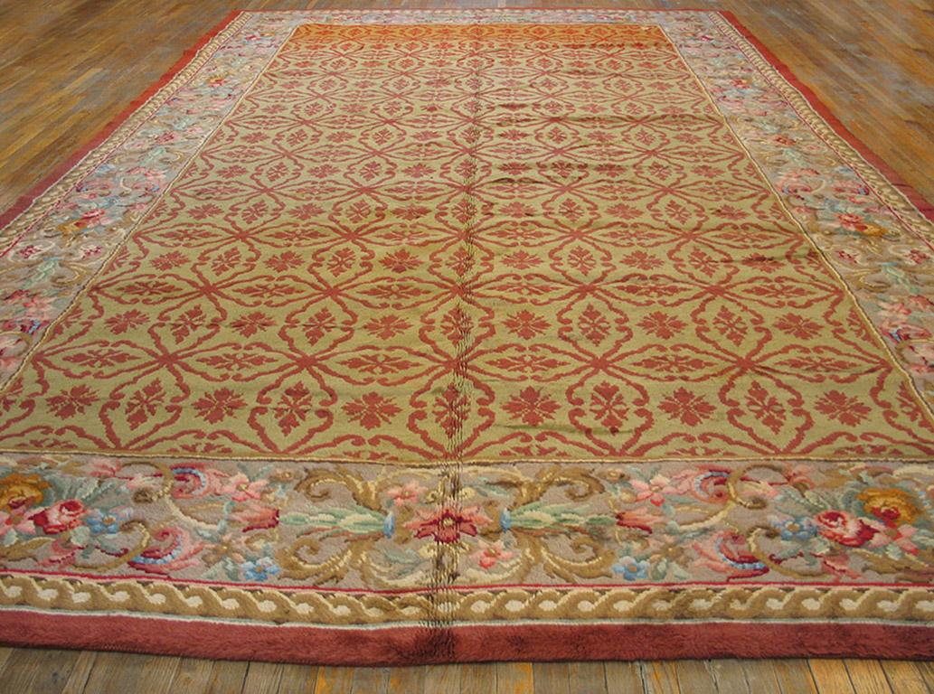 Antique European Savonnerie rug, size: 10'8