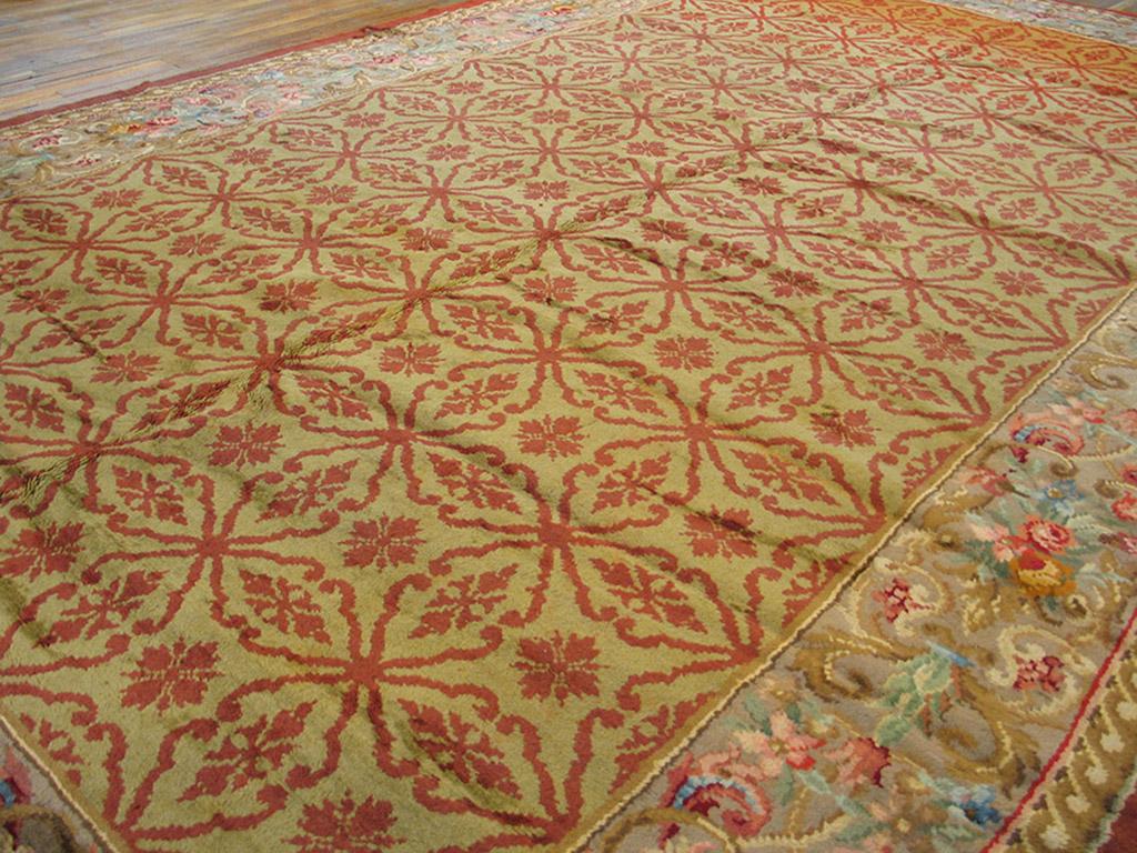 Hand-Woven Antique European Savonnerie Rug For Sale