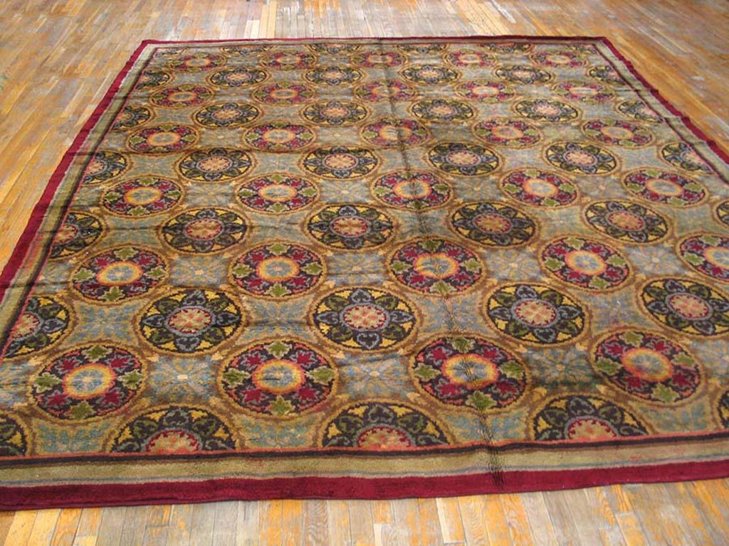 Antique European Savonnerie rug, size: 11'2