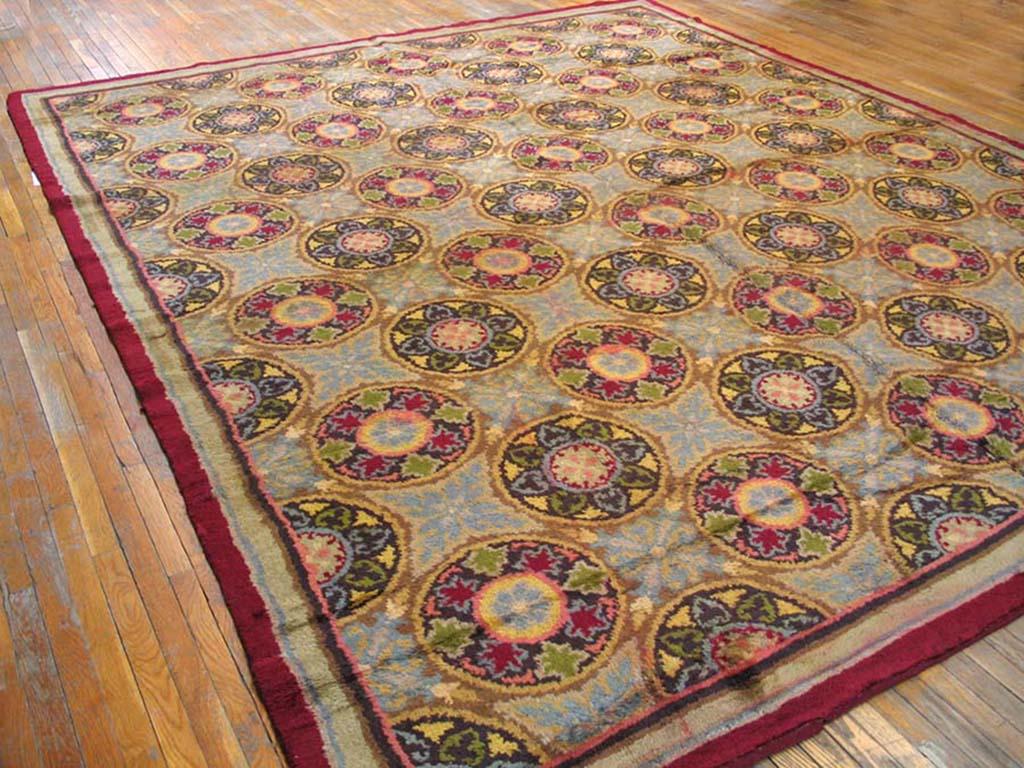 Hand-Knotted Antique European Savonnerie Rug For Sale