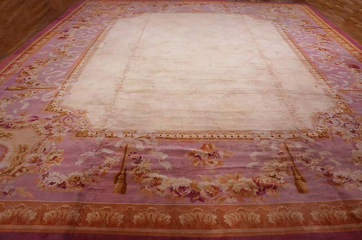 Antique European Savonnerie rug, size: 16'3