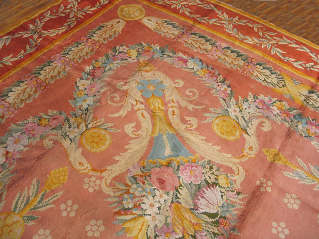Antique European Savonnerie rug. Size: 18'9
