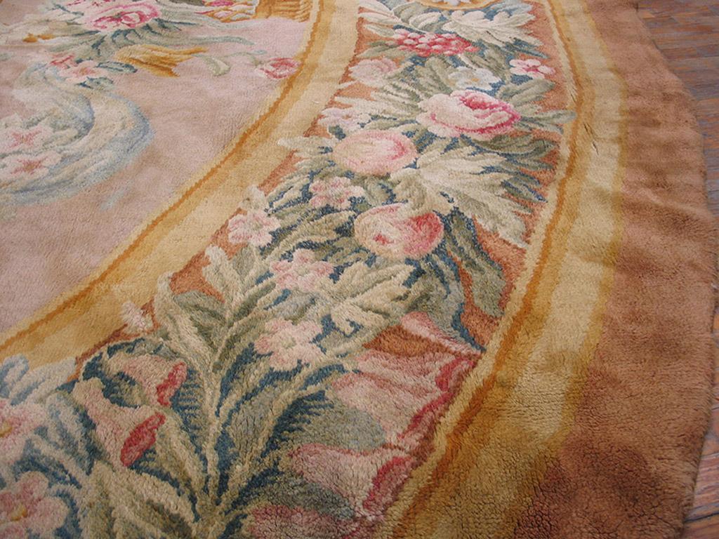 Wool Early 20th Century French Round Savonnerie Carpet ( 20' R - 610 R ) For Sale