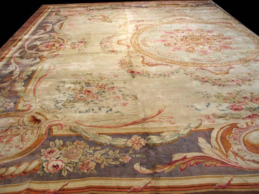 Antique European Savonnerie rug, size: 23'0