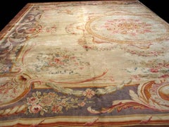 Supremely Elegant with Neo-Classical Embellishment Antique French Savonnerie Rug