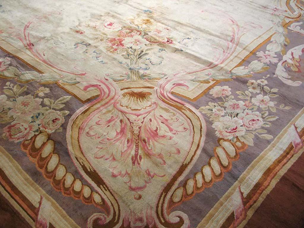 French Antique European Savonnerie Rug For Sale