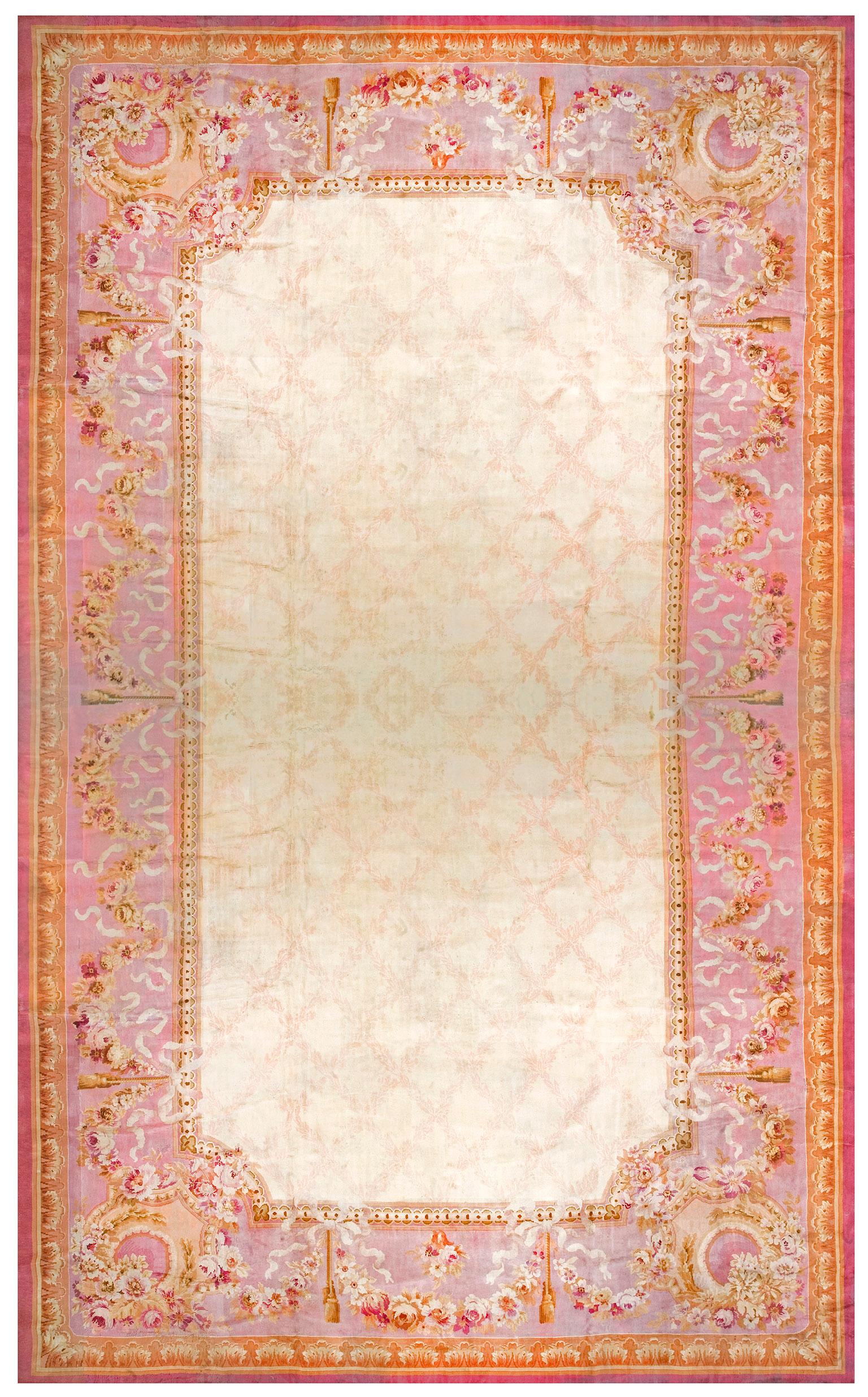 Antique European Savonnerie Rug For Sale