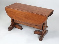 Antique European Ship Captain's Dining Table Mahogany Beautiful Original Patina