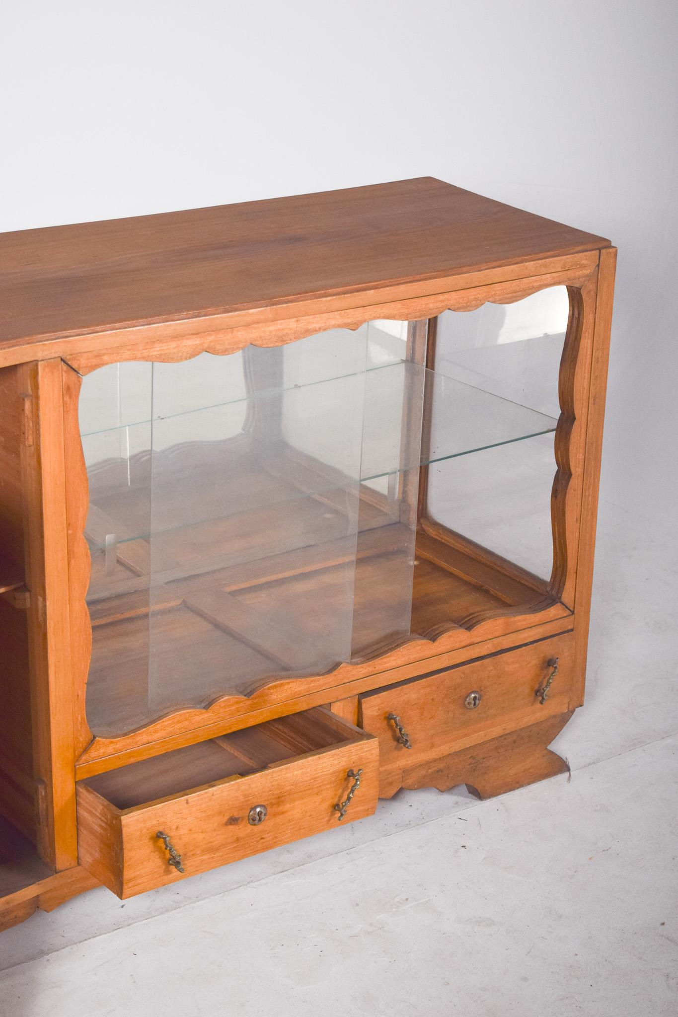 Antique European Sideboard with Display Case For Sale 4