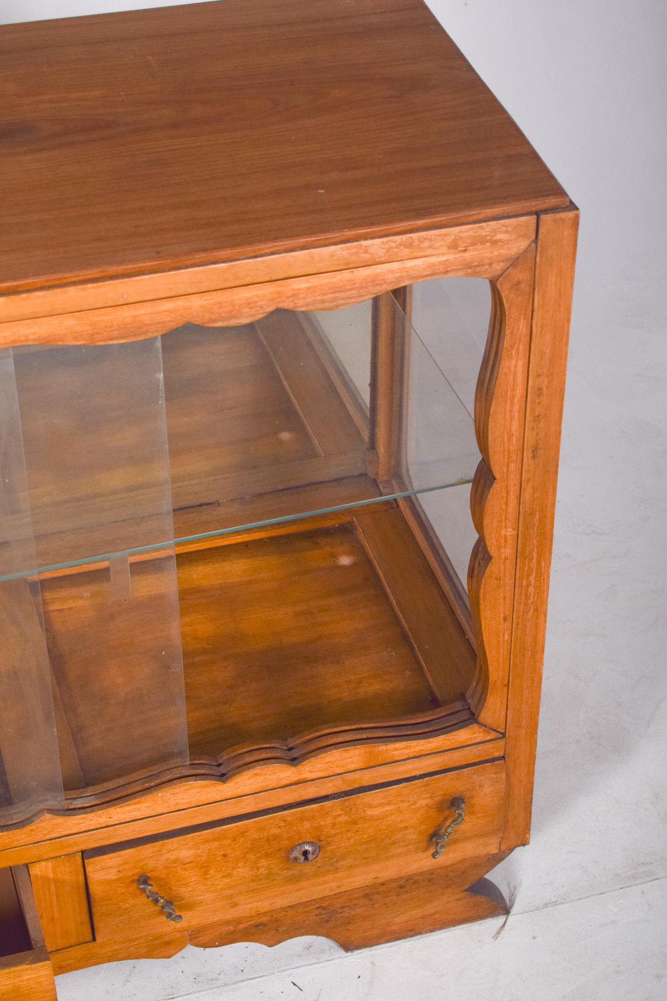 Antique European Sideboard with Display Case For Sale 1