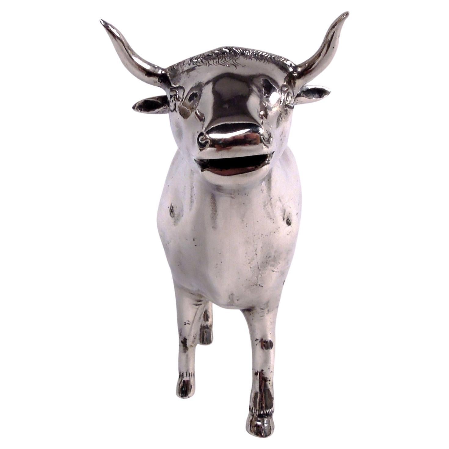 Antique European Silver Cow Creamer