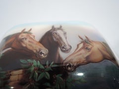 Antique European Silver and Enamel Horse Cigarette Case