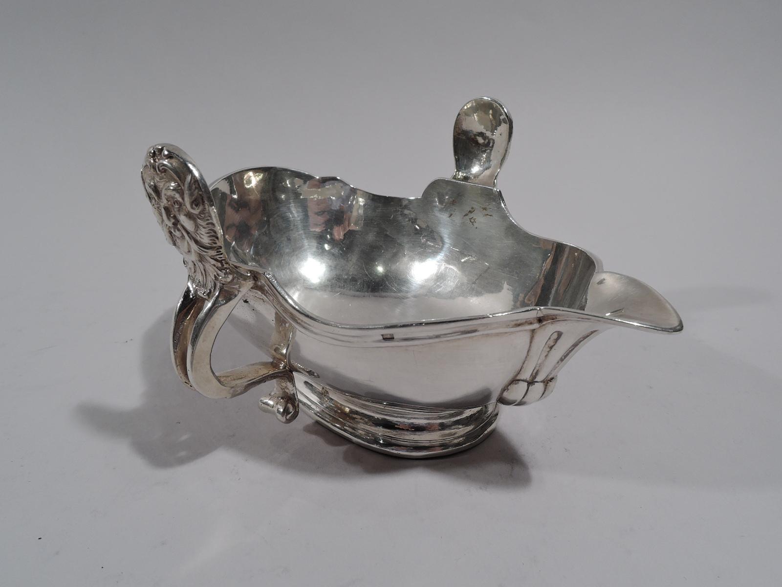 Baroque Antique European Silver Sauce Boat in 18th Century Style For Sale