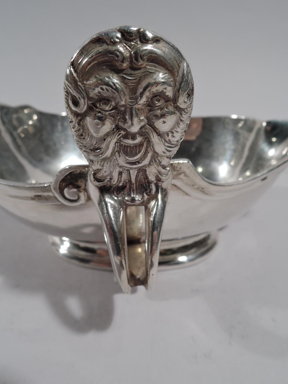 Antique European Silver Sauce Boat in 18th Century Style In Good Condition For Sale In New York, NY
