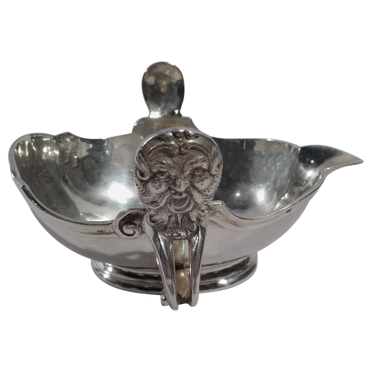 Antique European Silver Sauce Boat in 18th Century Style For Sale