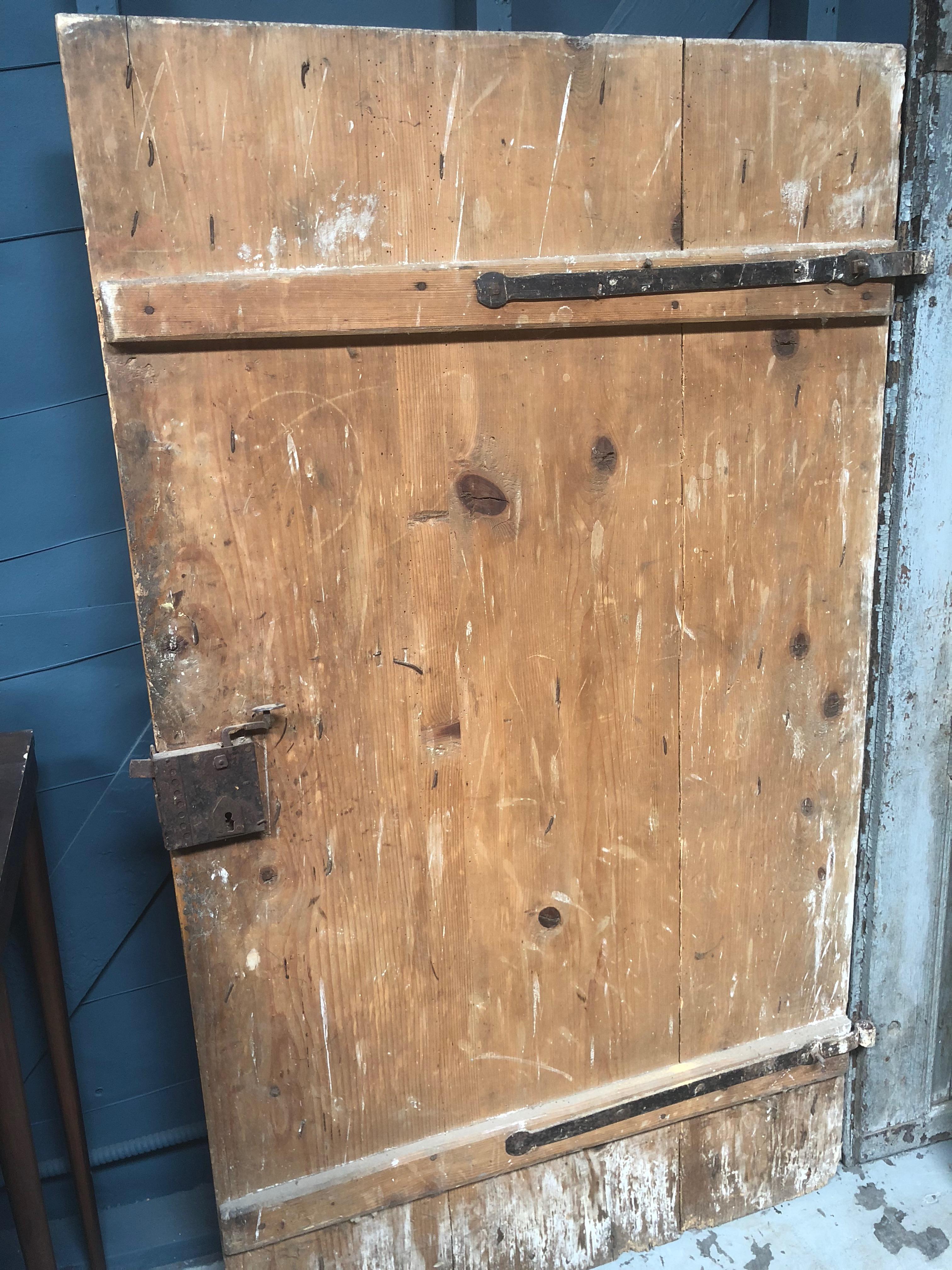 Hungarian Antique European Single Wooden Farm Door