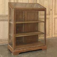 Antique European Slant Front Store Display Cabinet