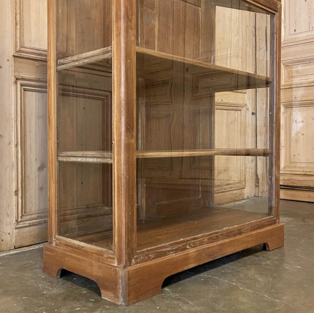 Antique European Slant Front Store Display Cabinet In Good Condition For Sale In Dallas, TX