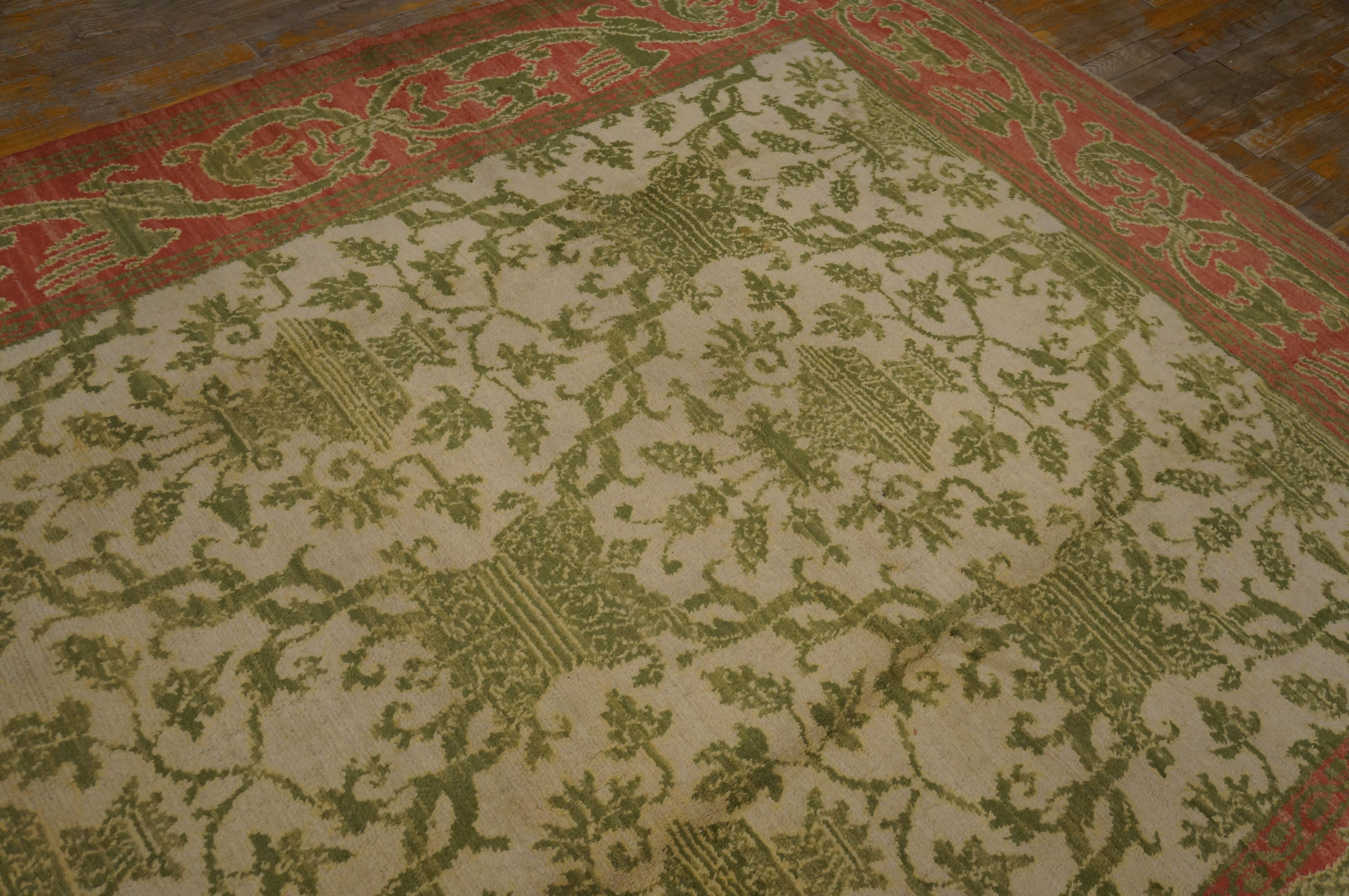 Mid-20th Century Early 20th Century Spanish Cuenca Carpet ( 6'6