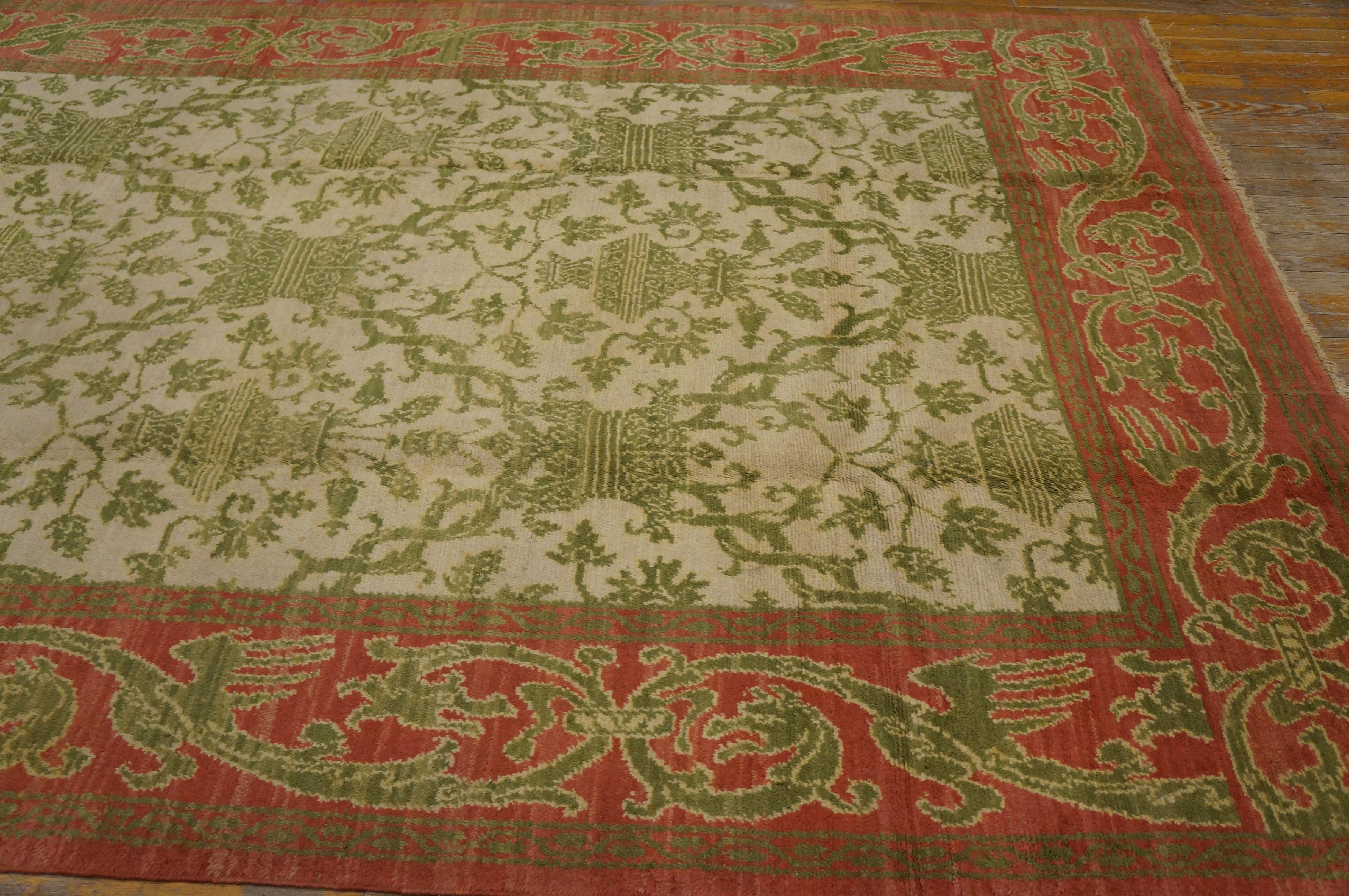 Wool Early 20th Century Spanish Cuenca Carpet ( 6'6