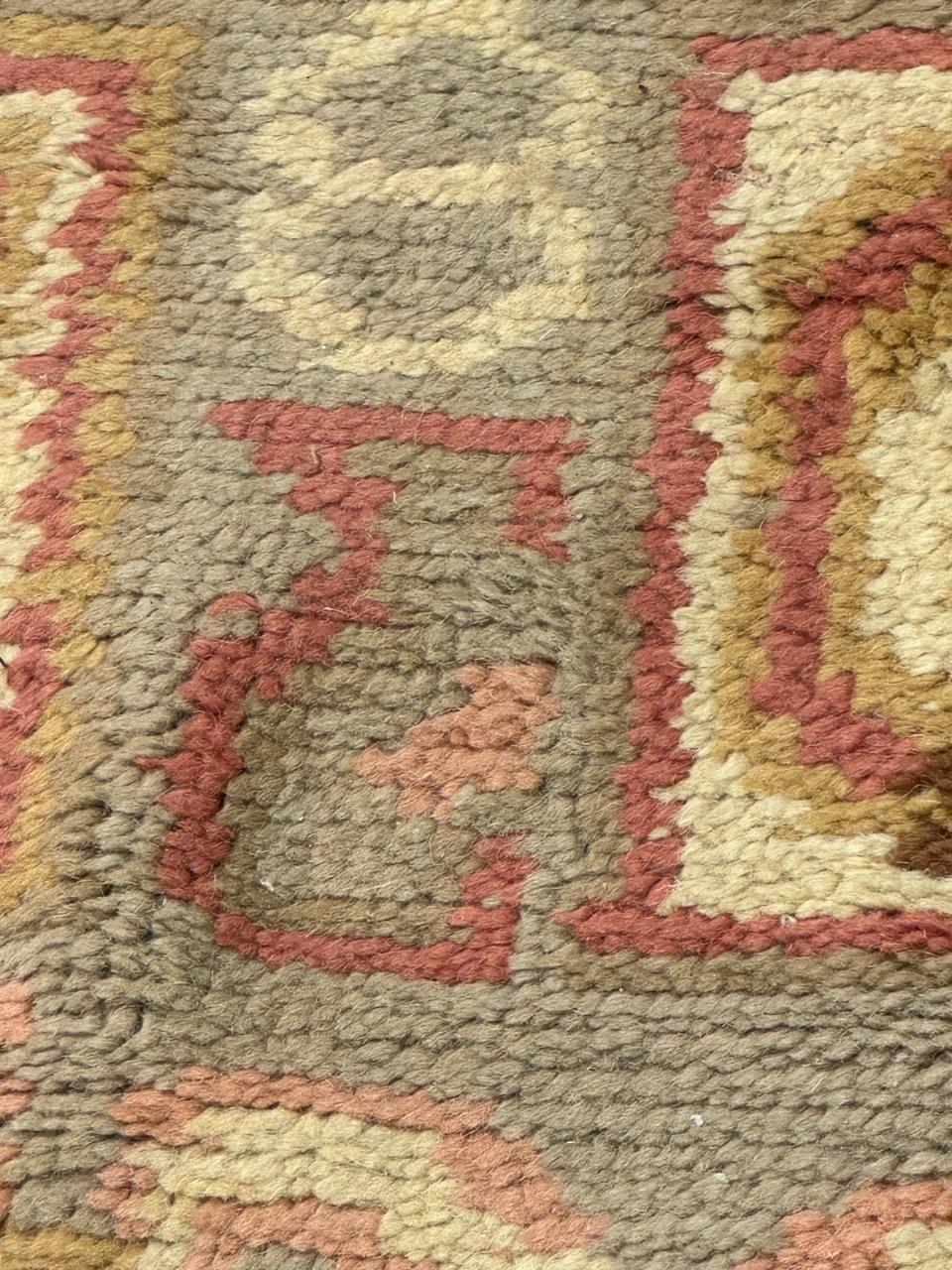 Antique European hand knotted Oushak design Rug For Sale 9