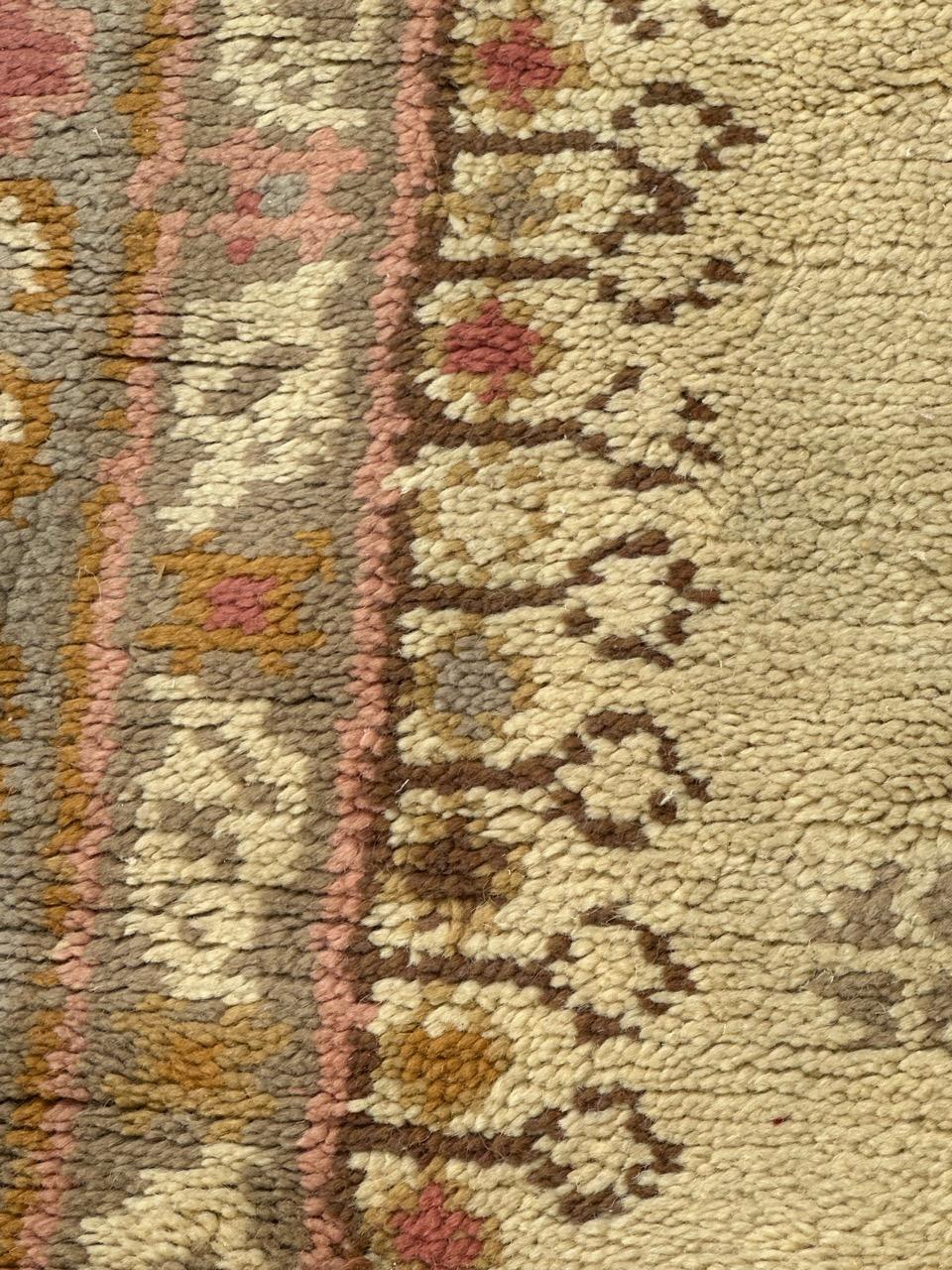 Antique European hand knotted Oushak design Rug For Sale 11