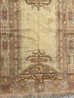 Antique European hand knotted Oushak design Rug