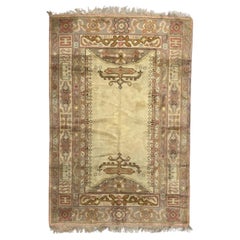 Tapis européen ancien noué à la main Oushak
