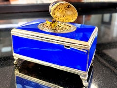 Scatola per uccelli canterini in argento e smalto  Circa 1900