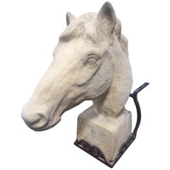 Antique European Stone Horse Sculpture