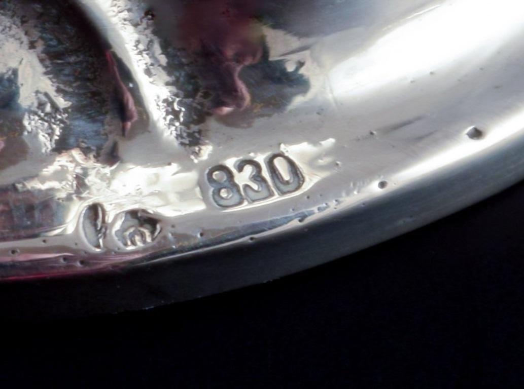 Argent Sucrier européen ancien en argent 830. Style néorococo. en vente
