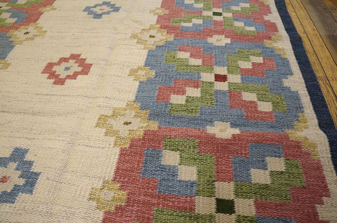 Wool Mid 20th Century Swedish Flat-Weave by Judith Johansson ( 5'9