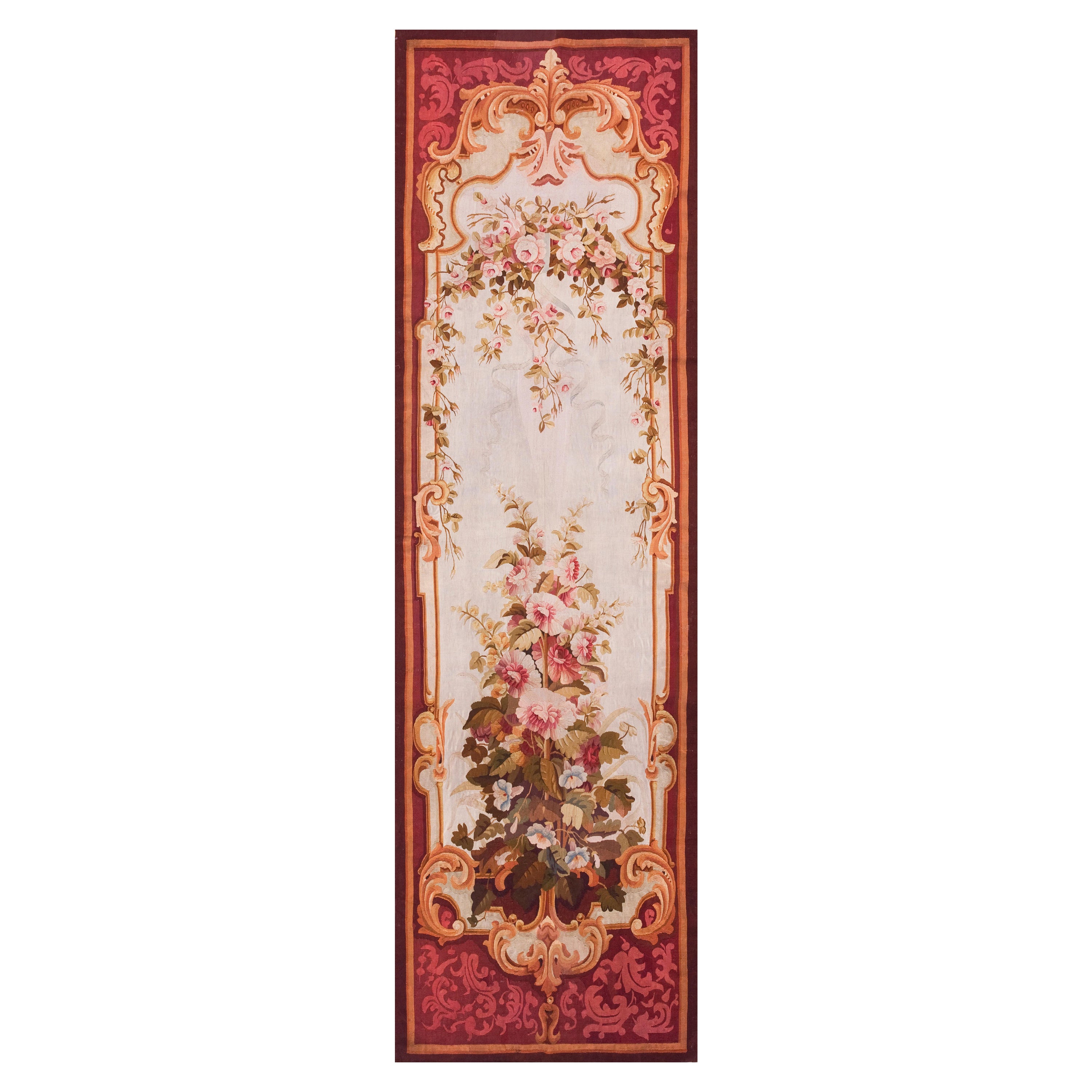 Tappeto antico ad arazzo europeo 3' 9" x 12' 8"
