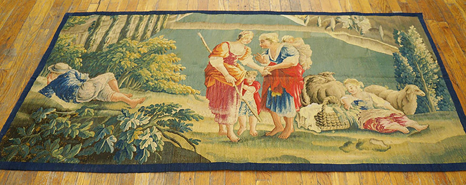 Hand-Woven Mid-18th Century French Tapestry ( 3'4