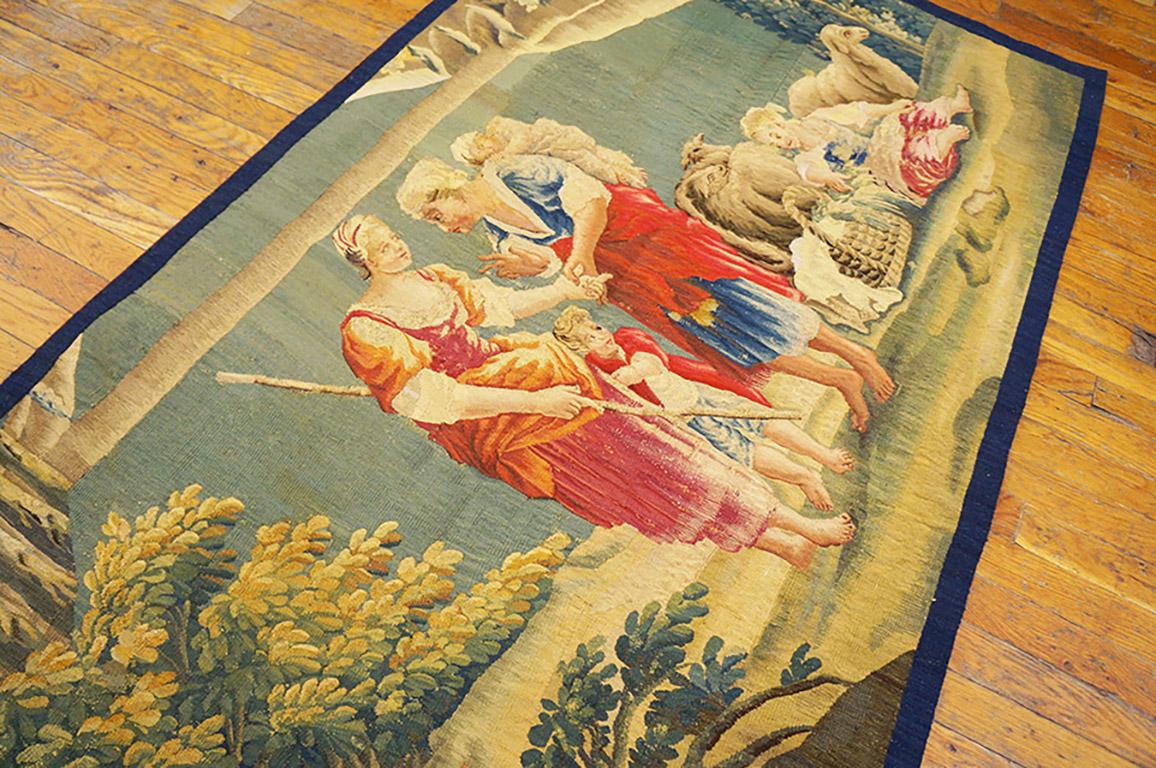 French Antique European Tapestry Rug For Sale