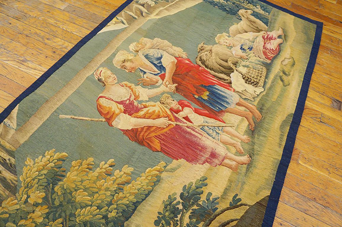 Hand-Woven Antique European Tapestry Rug For Sale