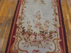 Exquisite Bouquet Floral on a Ivory Background Color Antique European Tapestry